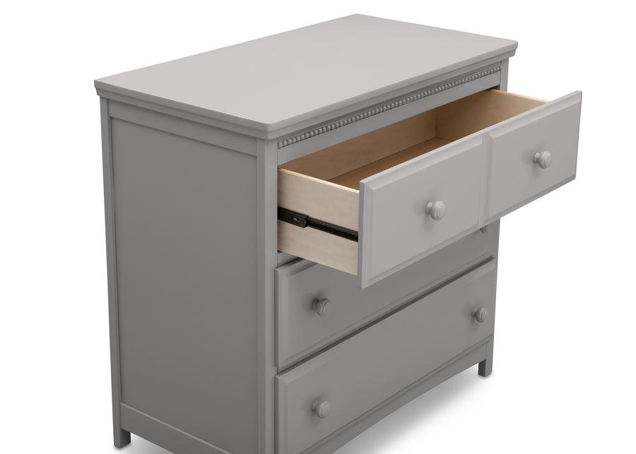 Grey (026) 4-Emerson 3 Drawer Dresser with Changing Top and Interlocking Drawers