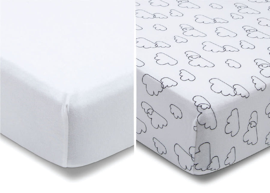 White Clouds (2409) 3-babyGap White Clouds 100% Organic Cotton Crib Sheets - 2 Pack