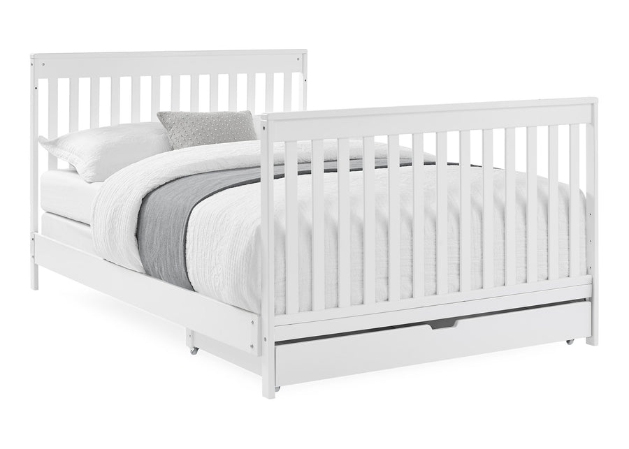 Bianca White (130) 22-Mercer 6-in-1 Convertible Crib with Storage Trundle