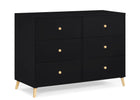 Ebony with Natural (1482) 14-Essex 6 Drawer Dresser with Interlocking Drawers