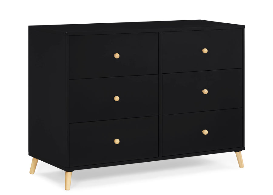 Ebony with Natural (1482) 14-Essex 6 Drawer Dresser with Interlocking Drawers