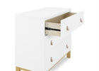 Bianca White with Natural (123) 4-babyGap Legacy 3 Drawer Dresser with Leather Pulls and Interlocking Drawers