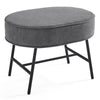 Stone Grey with Black & Natural (1420) 6-Ella Ottoman with LiveSmart Evolve Fabric