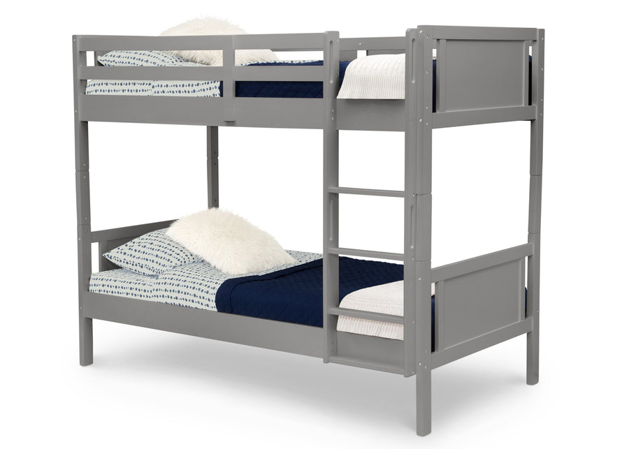 DCB: Grey (026) 4-Convertible Twin Bunk Bed with Ladder and Guardrails
