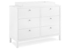 Bianca White (130) 26-Brooks 6 Drawer Dresser with Interlocking Drawers
