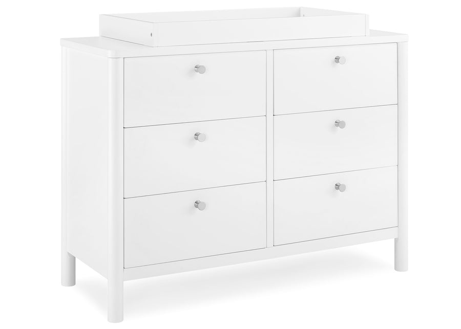 Bianca White (130) 26-Brooks 6 Drawer Dresser with Interlocking Drawers