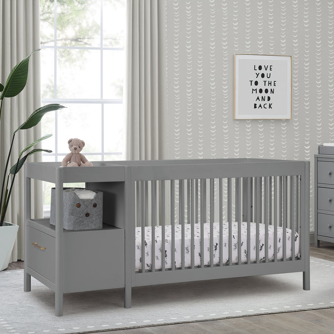 Grey (026) 10-Zoe 5-in-1 Convertible Crib and Changer