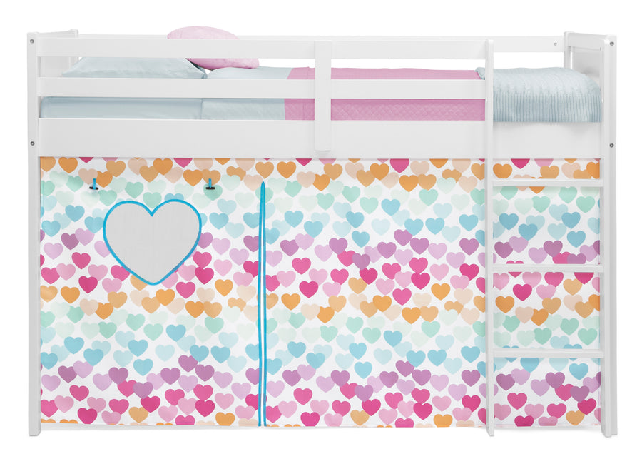 Hearts (3014) 15-Bed Tent - Curtain Set for Twin Loft or Bunk Bed (Bed Sold Separately)