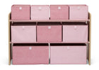 Storage unit with pink storage boxes on a white background 8-GapKids Deluxe Toy Organizer