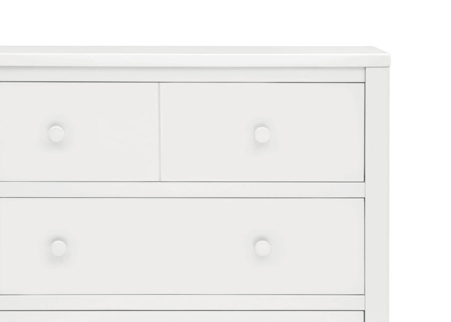 Bianca White (130) 5-3 Drawer Dresser with Interlocking Drawers