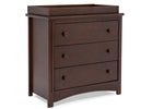 Walnut Espresso (1324) 8-Perry 3 Drawer Dresser with Changing Top and Interlocking Drawers