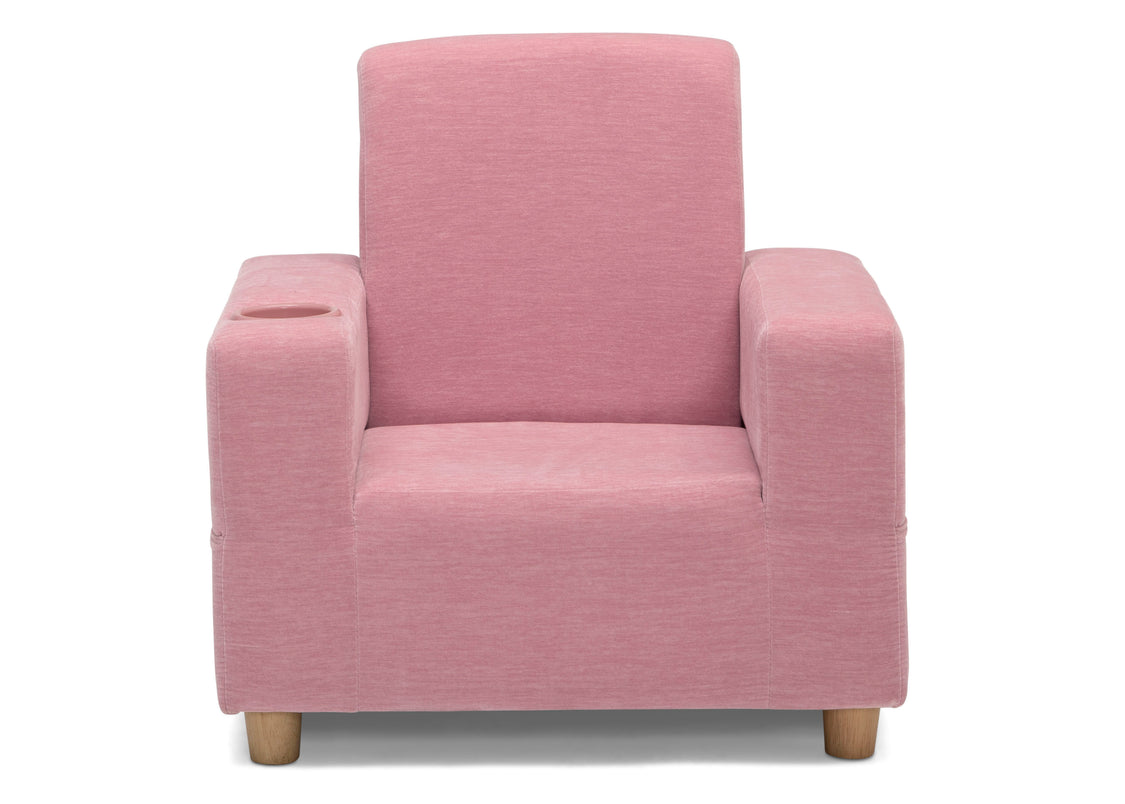Pink armchair on a white background
