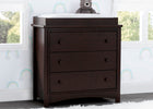 Walnut Espresso (1324) 6-Perry 3 Drawer Dresser with Changing Top and Interlocking Drawers