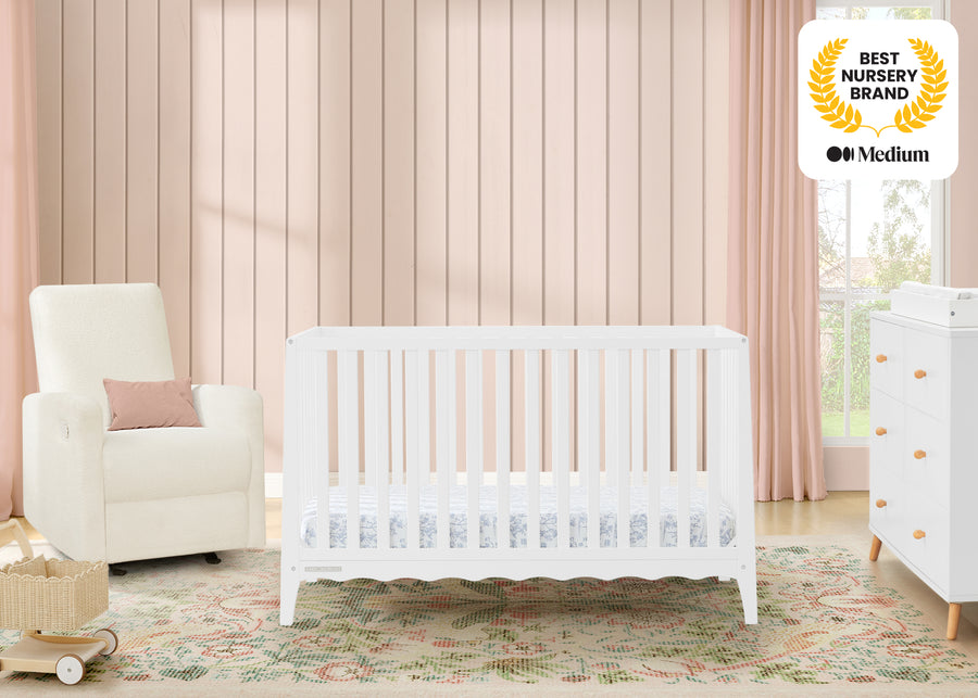Bianca White (130) 2-Lulu 5-in-1 Convertible Crib