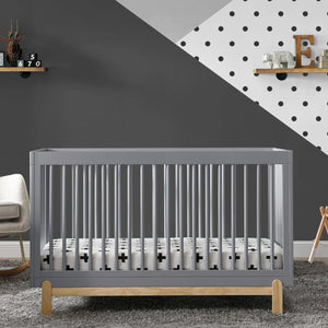 Grey with Natural (1359) 14-Poppy 4-in-1 Convertible Crib