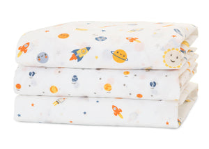 Space Exploration (3235) 7-Fitted Crib Sheets - 3 Pack