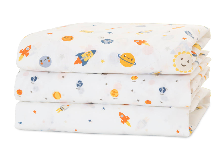 Space Exploration (3235) 5-Fitted Crib Sheets - 3 Pack