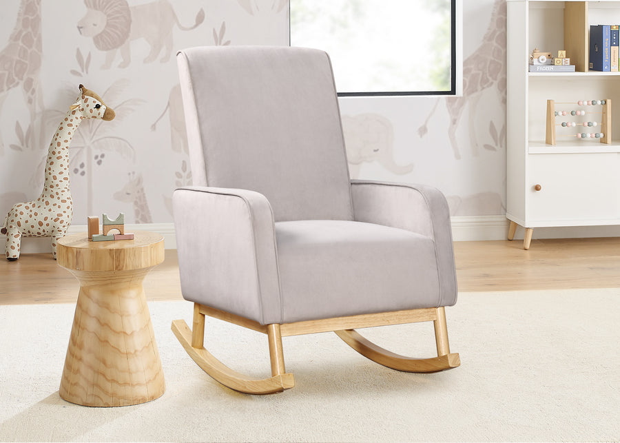 Cloud Grey with Natural (1435) 1-Drew Rocking Chair
