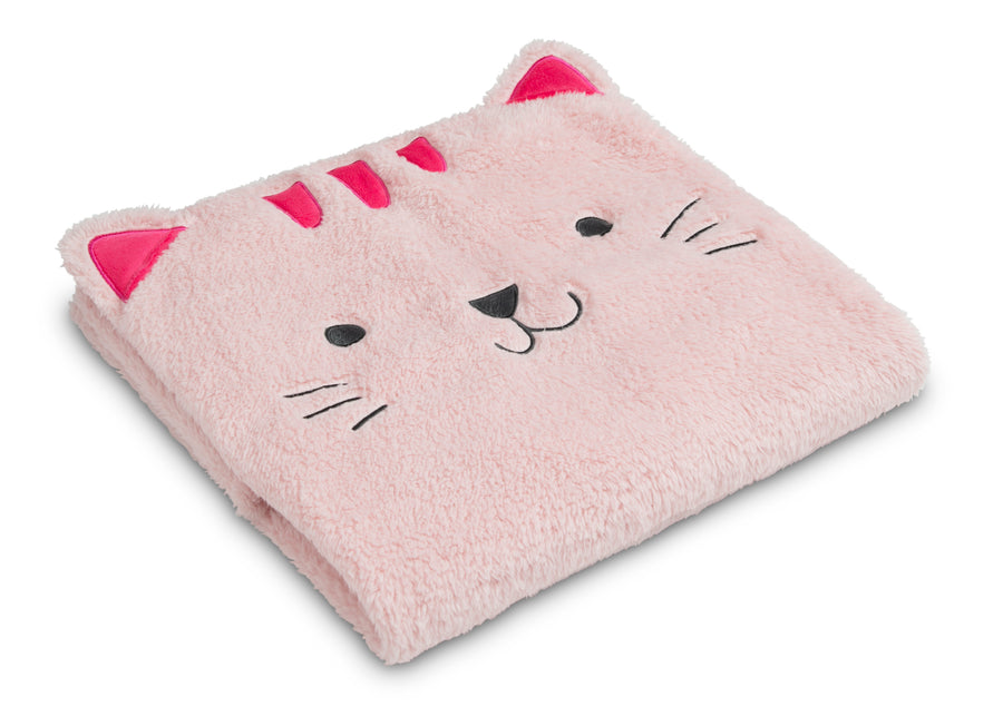 Pink Cat (1261) 9-Personalized Sherpa Throw Blanket for Kids