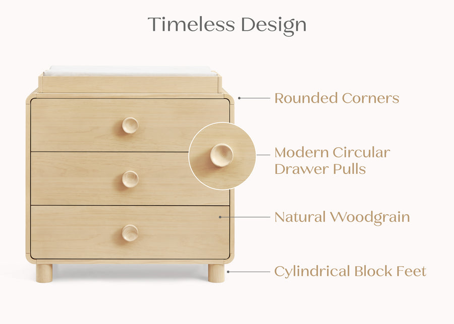 Natural Sandstone (1544) 7-Ari 3 Drawer Dresser with Changing Top
