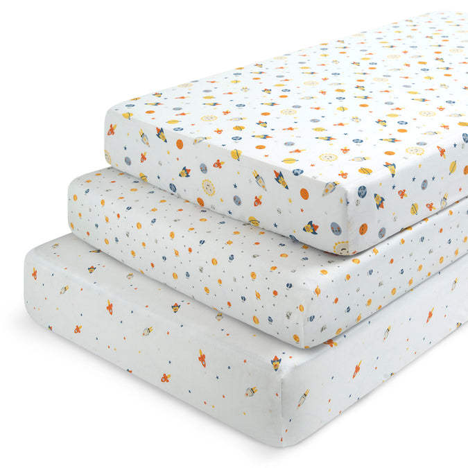 DCB: Space Exploration (3235) 6-Fitted Crib Sheets - 3 Pack