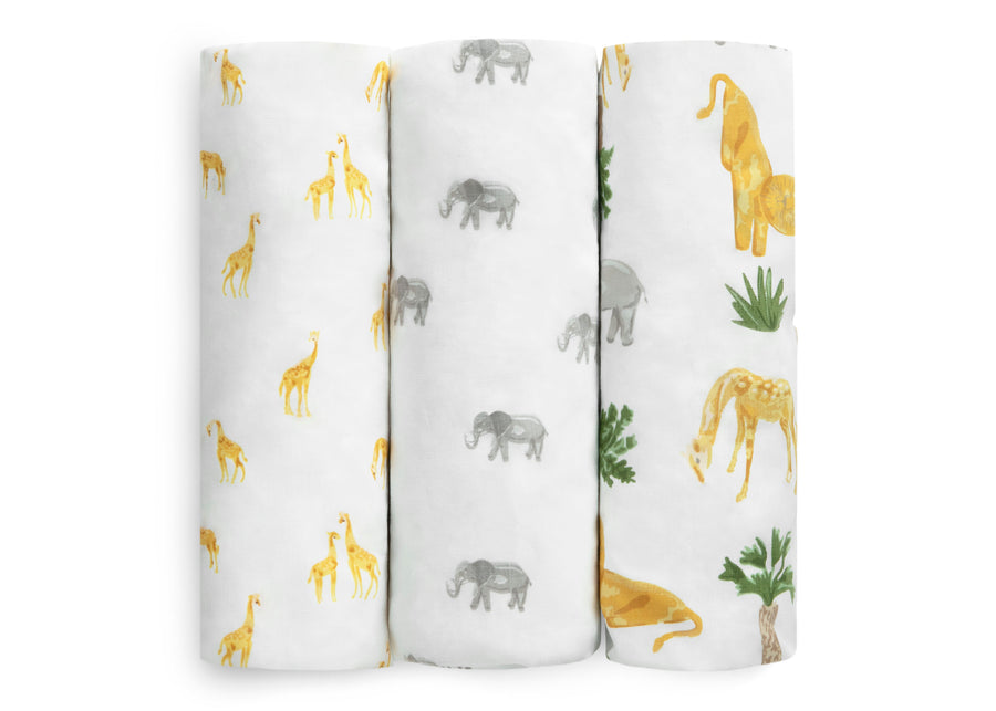 Safari Friends (3414) 8-Fitted Crib Sheets - 3 Pack