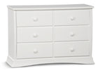 White (100) 3-Bentley 6 Drawer Dresser with Interlocking Drawers