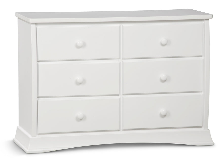White (100) 3-Bentley 6 Drawer Dresser with Interlocking Drawers