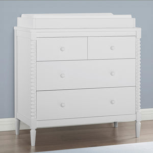 Bianca White (130) 15-Saint 4 Drawer Dresser with Changing Top and Interlocking Drawers