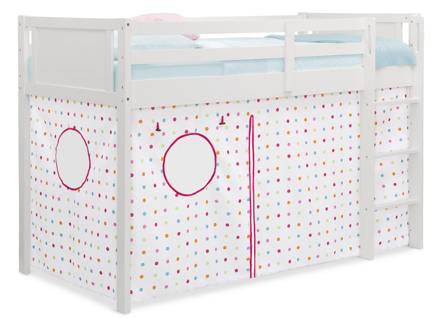 Dots (960) 19-Bed Tent - Curtain Set for Twin Loft or Bunk Bed (Bed Sold Separately)