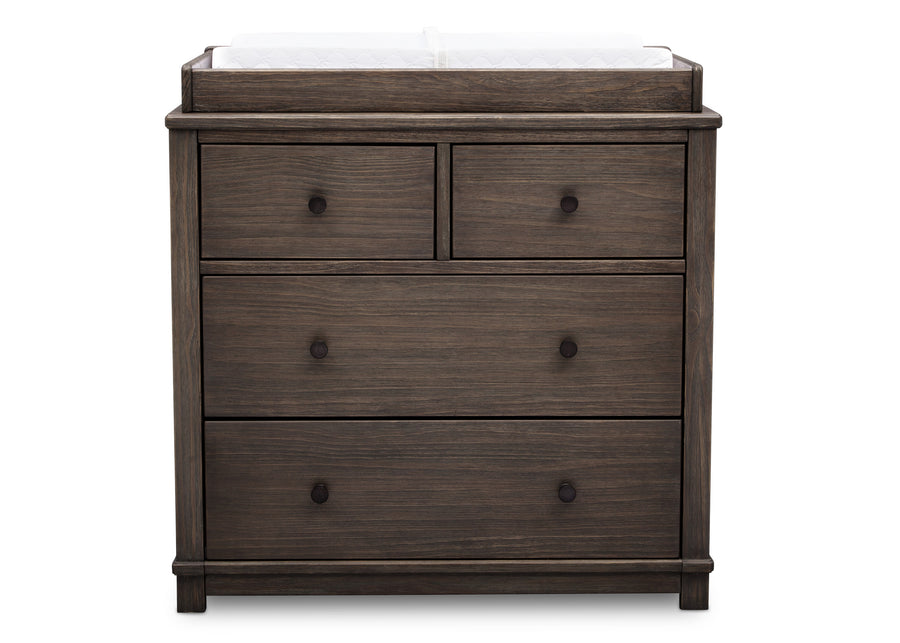 Rustic Grey (084) 2-Monterey 4 Drawer Dresser with Changing Top and Interlocking Drawers