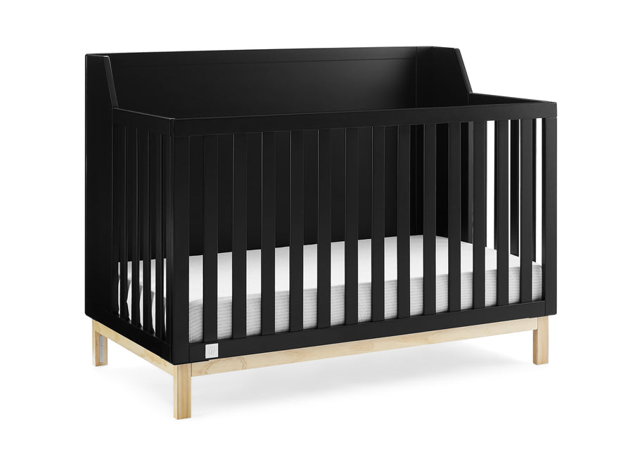 Black crib with white mattress on a white background 16-babyGap Oxford 6-in-1 Convertible Crib
