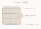 Soft Beige (1560) 20-Ari 3 Drawer Dresser with Changing Top