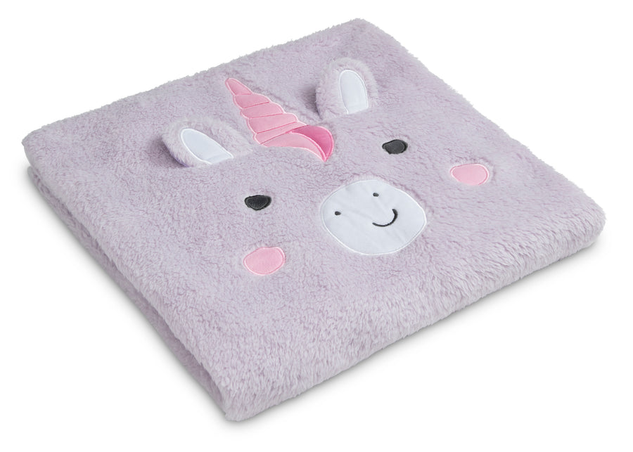 Light Purple Unicorn (1262) 16-Personalized Sherpa Throw Blanket for Kids