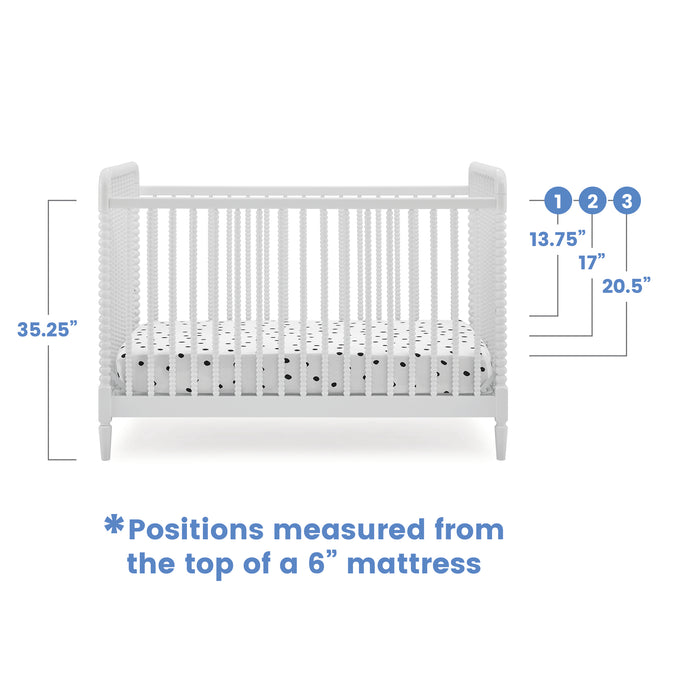 Bianca White (130) 4-Saint 4-in-1 Convertible Crib