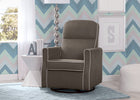 Gray recliner chair in a room with colorful zigzag wallpaper 5-Clair Slim Nursery Glider Swivel Rocker Chair