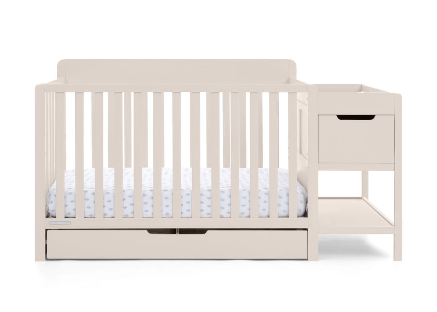 Soft Beige (1560) 9-Maya 5-in-1 Convertible Crib and Changer with Storage