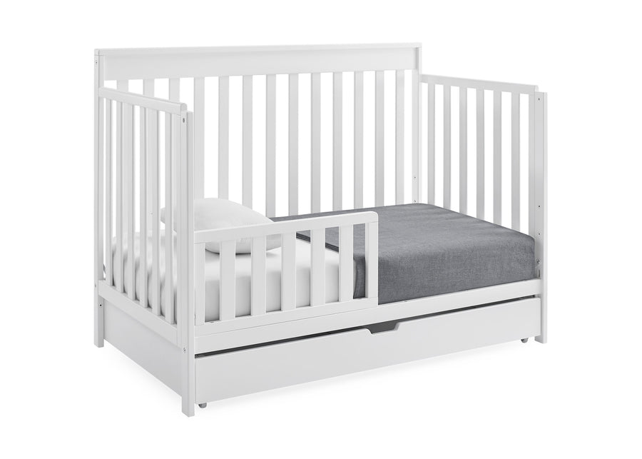 Bianca White (130) 25-Mercer 6-in-1 Convertible Crib with Storage Trundle