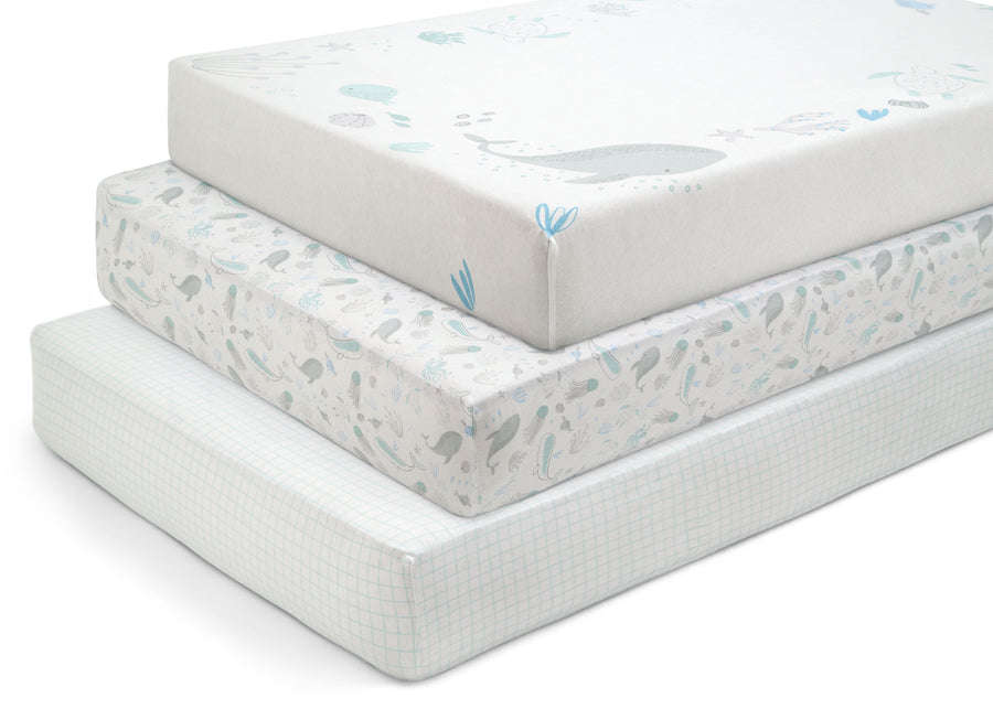 Sea Life (3236) 10-100% Organic Cotton Fitted Crib Sheets - 3 Pack