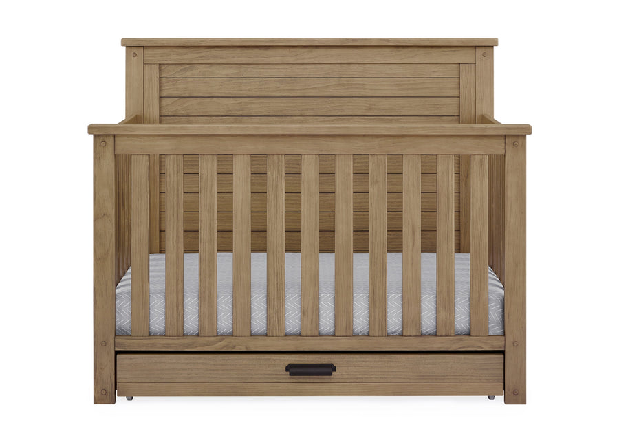 Rustic Acorn (1383) 2-Caden 6-in-1 Convertible Crib with Trundle Drawer