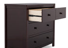 Dark Chocolate (207) 4-3 Drawer Dresser with Interlocking Drawers