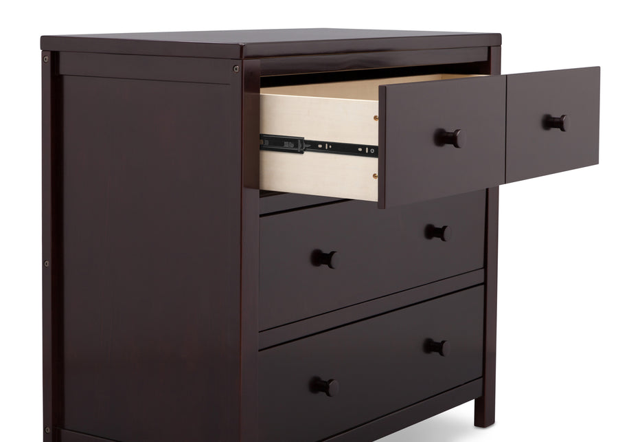 Dark Chocolate (207) 4-3 Drawer Dresser with Interlocking Drawers