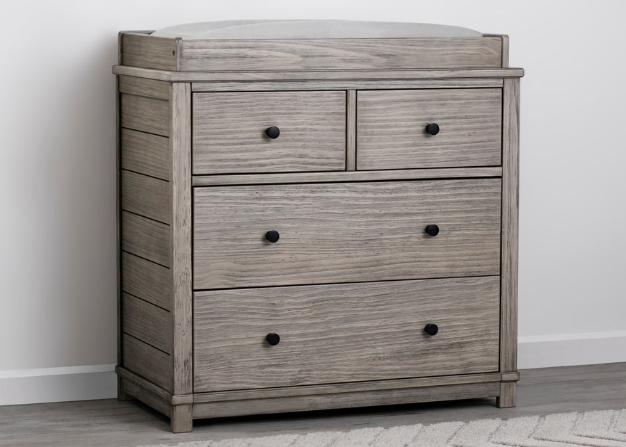 Rustic White (119) 6-Monterey 4 Drawer Dresser with Changing Top and Interlocking Drawers
