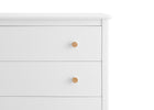 Bianca White with Natural (123) 5-Casey 3 Drawer Dresser with Interlocking Drawers