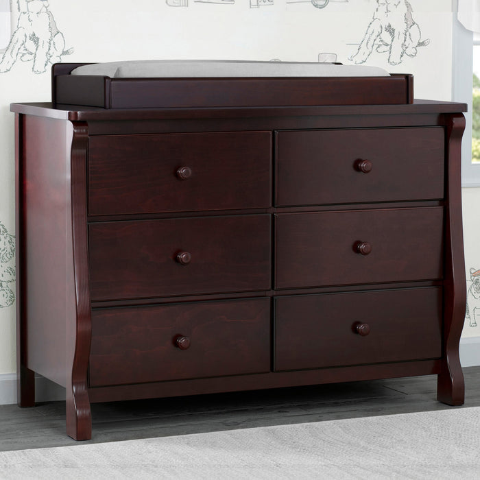 Espresso Cherry (205) 0-Canton / Eclipse 6 Drawer Dresser with Interlocking Drawers