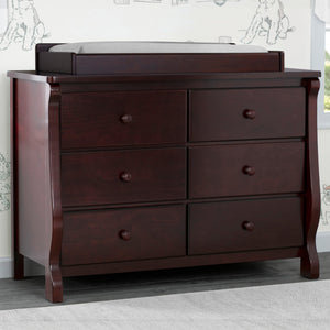 Espresso Cherry (205) 17-Canton / Eclipse 6 Drawer Dresser with Interlocking Drawers
