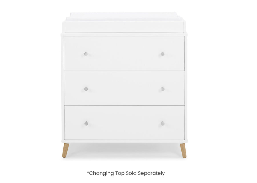 Bianca White with Natural (123) 2-Jordan 3 Drawer Dresser