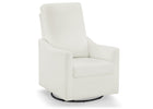 White swivel chair on a white background 18-Andie Nursery Glider Swivel Chair with LiveSmart Fabric