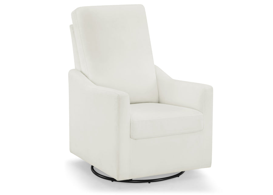 White swivel chair on a white background 18-Andie Nursery Glider Swivel Chair with LiveSmart Fabric