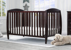 Wooden crib in a nursery with a teddy bear on the floor. 15-Taylor 4-in-1 Convertible Crib